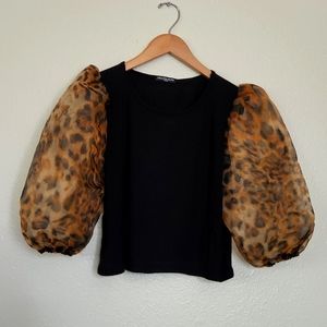 Puffed sleeve top
